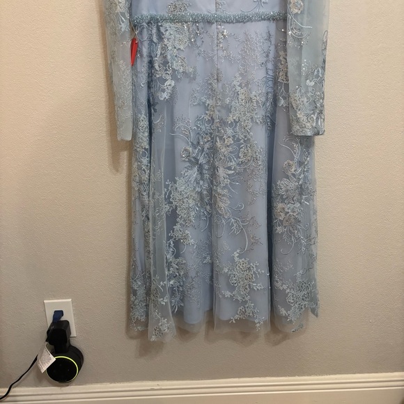 MAC DUGGAL Embellished Illusion Long Sleeve Midi Dress - Picture 12 of 15